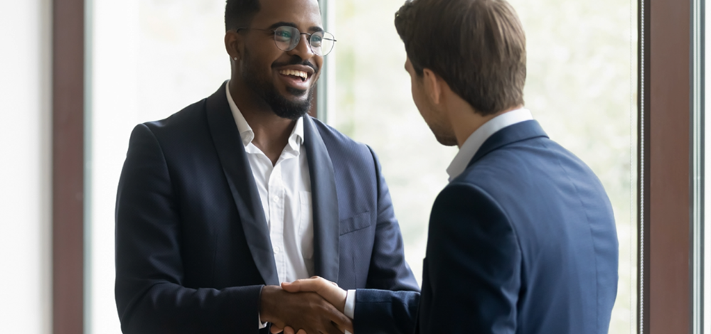 Two men shaking hands