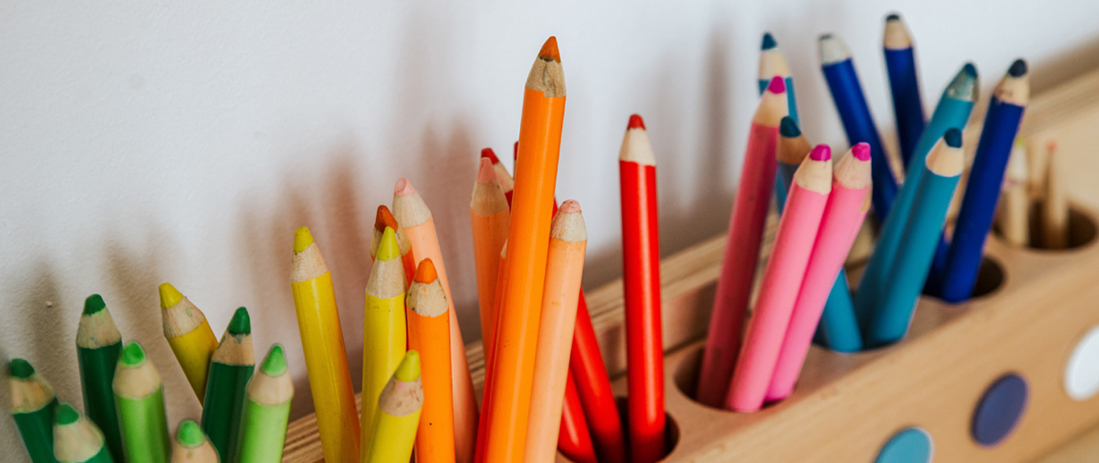 An array of colored pencils