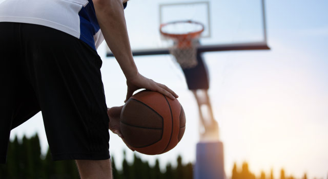 Man holding a basketball