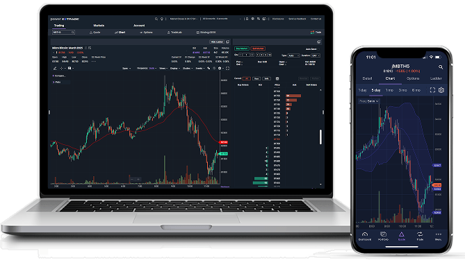 Trading cryptocurrency on E*TRADE mobile and web platforms