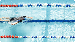 Swimmer swimming freestyle