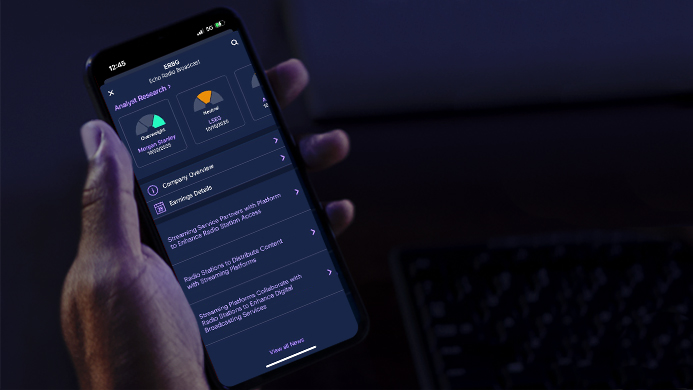 Expert research and insights from analyst reports by ETRADE RSI Financial Company analysts shown on E*TRADE mobile app